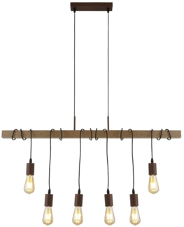 Design Pendel- Hängelampe, Holzbalken, H 150 cm
