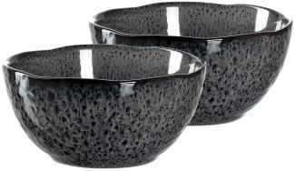 Leonardo MATERA Keramikschale klein 12 cm anthrazit 2er Set