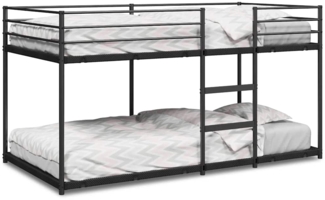 vidaXL Etagenbett ohne Matratze Schwarz 80x200 cm Stahl 4019875