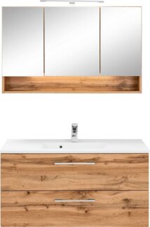 welltime Badmöbel-Set Soria, (2-St), Waschplatz Breite 100 cm, Spiegelschrank