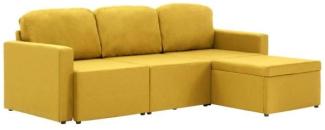 vidaXL Modulares 3-Sitzer-Schlafsofa Gelb Stoff 288789
