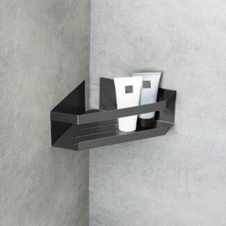 SCHÖNER WOHNEN-Kollektion Eckregal »Meleto«, Eckablage aus Edelstahl fürs Bad, Anbringung ohne Bohren mit Klebepad