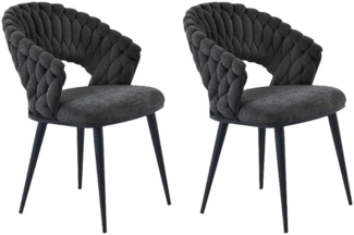 Jockenhöfer Gruppe Esszimmerstuhl Geldern (Set, 2 St), Geflochtenes Design, Chenille