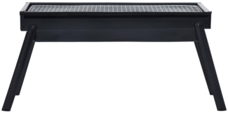 vidaXL Tragbarer Camping-Grill, Stahl Schwarz 60×22,5×33 cm