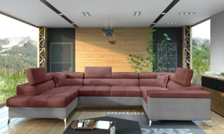 Eltap Thiago Ecksofa (Monolith 63, Monolith 84) Seite links, Rosa, 208 x 88 x 342 cm