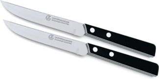 Marsvogel - Duo Pack Gemüsemesser Set - gerade Klinge mit doppelten Hohlschliff und Feinzahnung - Griffe schwarz weiß geschichtet - Made in Solingen