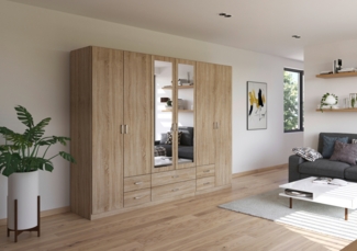 Kombidrehtürenschrank Greta / Gamma , Holzwerkstoff , Holzfarben , 270 x 210 x 54 cm