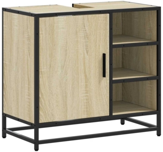 vidaXL Badezimmer-Waschbeckenschrank Sonoma-Eiche 65 x 33 x 60 cm Holzwerkstoff 849285