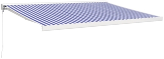 vidaXL Markise Einziehbar Blau und Weiß 4x3 m Stoff und Aluminium 3154523