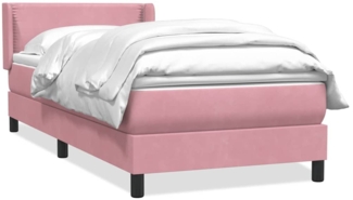 vidaXL Boxspringbett mit Matratze Rosa 80x220 cm Samt 3318056