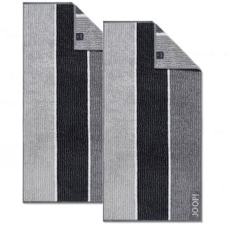 JOOP! Handtuch 2 Stück Joop! Frottier Handtuch 1658-97 Lines Schwarz 50x100, Walkfrottier (2-St)