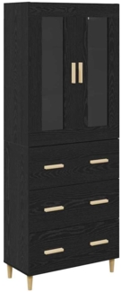 vidaXL Highboard Schwarz Eichen-Optik 69,5 x 34 x 180 cm 3416227