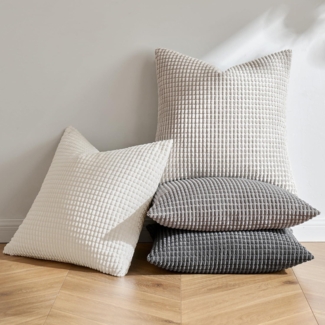 MIULEE 4er Set Kissenbezug 40x40cm Graue Serie Kordsamt Sofa Couch Büro