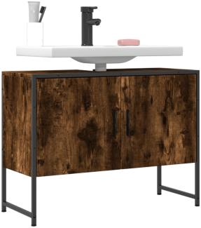 vidaXL Waschbeckenunterschrank Räuchereiche 80x33x60 cm Holzwerkstoff 842463