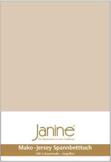 Janine Mako Jersey Spannbetttuch Bettlaken 140-160x200 cm OVP 5007 29 sand