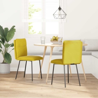 vidaXL Esszimmerstühle 2 Stk. Gelb Samt 4101316