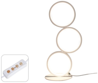 Nettlife LED Nachttischlampe Schwarz Touch Dimmbar Ring Modern Schreibtischlampe Tischlampe, Touch Dimmbar, LED fest integriert, Warmweiß, Neutralweiß, Kaltweiß, für Wohnzimmer Schlafzimmer Arbeitszimmer Büro