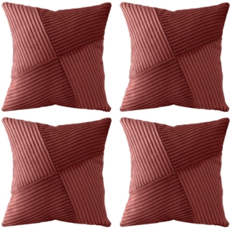 Amilian Kissenhüllen - 4er Set Kissenbezug, Kissenbezüge - Zierkissenbezüge, (4 Stück), 40x40 cm, Kissenhülle für Sofakissen, Dekokissen, Zierkissen, Kissen