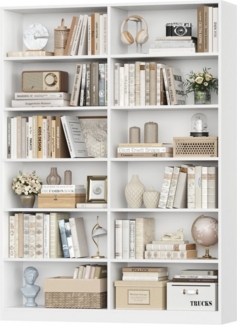 Homfa Bücherregal 188,7cm Standregal Büroregal Raumteiler, mit 12 Fächern, Holz, 120 x 30 x 188,7 cm