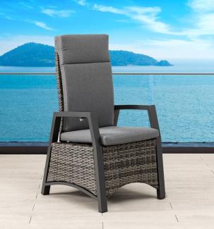 MEDAN XL Polyrattan Diningsessel Stuhl verstellbar blackpearl