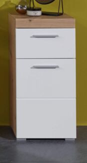 Trendteam 'Amanda' Midischrank, Holz, 79 x 31 x 37 cm, Weiß/Eiche