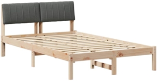 vidaXL Bettgestell Braun und Dunkelgrau 120 x 190 cm Massivholz Kiefer 878695