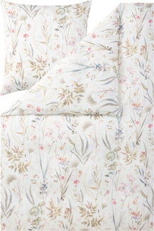 Estella Mako Satin Bettwäsche Rieke 7530-215 Blumen Creme 135x200