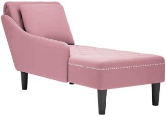 vidaXL Chaiselongue mit Kissen und Rechter Armlehne Rosa Samt 4009775
