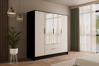 ALTDECOR Drehtürenschrank KOLIN (Kleiderschrank Garderobenschrank mit viel Stauraum, Moderner Schrank) Vielseitiger Drehtürenschrank mit Spiegeltüren Spiegel Flügeltüren