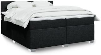 vidaXL Boxspringbett mit Matratze Schwarz 200x200 cm Stoff 3285997