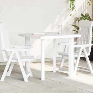 vidaXL Gartentisch Weiß 80x75x72 cm Kunststoff 48802