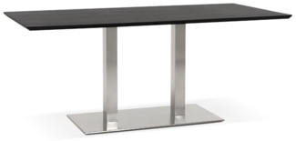 Kadima Design Tisch mit Stahlgestell & Holzplatte. Schwarz. 180x90x75 cm