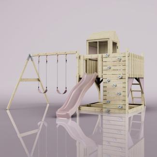 PolarPlay Spielturm Thea aus Holz in Rosa