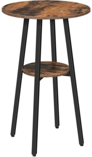 Hoobro Bartisch Runder Balkontisch (Bistrotisch, Kleiner Stehtisch, mit 2 Tischplatten), für Küche, Wohnzimmer, Versammlungsraum, Bar