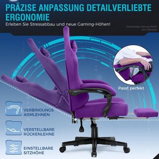 GTPLAYER Gaming-Stuhl Atmungsaktiver Bürostuhl, ergonomisch Hochwertiger - Stoff/Kunstleder, 160° Verstellbare Rückenlehne und ausziehbare Fußstütze