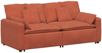 vidaXL Modulares Sofa mit Kissen Rot Orange 3321144