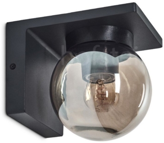 hofstein Außen-Wandleuchte moderne Wandlampe aus Metall/Glas in Anthrazit/Rauchfarben, ohne Leuchtmittel, Wandleuchte, Außenleuchte, 1xE27, ohne Leuchtmittel, IP44