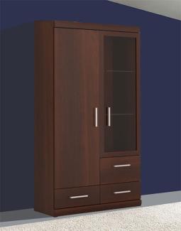 Vitrinenschrank Wohnzimmerschrank 80cm nussbaum imperial