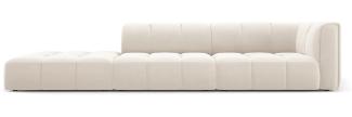 Micadoni Modulares Sofa Serena 4-Sitzer offene Seite Links Samtstoff Hellbeige