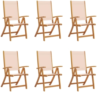 vidaXL Gartenstühle 6 Stk. Klappbar Massivholz Akazie und Textilene 3279236