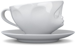 Schmunzel Kaffee Tasse küssend in weiß 200ml