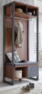 Garderobe Auburn Eiche Stirling und Matera grau 90 x 202 cm