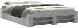 vidaXL Bettgestell Grau Sonoma 150x200 cm Holzwerkstoff 3295469