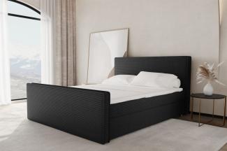 Boxspringbett Schlafzimmerbett CELES 200x220cm Stoff Poso Schwarz