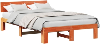 vidaXL Bettrahmen Wachsbraun 120 x 190 cm Massives Kiefernholz 872664