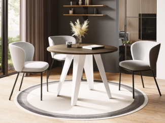 WFL GROUP Esstisch Griffin (erhältlich in zwei Größen – 90/100 cm, ausziehbar auf 130/140 cm), platzsparender Tisch für kleine Küche, Esszimmer oder Wohnzimmer