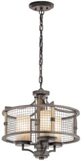 Elstead Lighting Ahrendale 3-Light Kronleuchter 3-flammig E27 stahlgrau