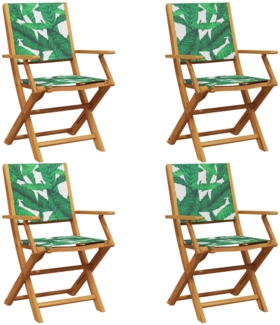 vidaXL Gartenstühle 4 Stk. Klappbar Grün Stoff und Massivholz 3214586