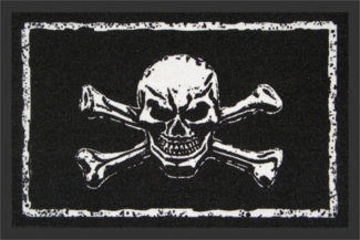 Rockbites - Fußmatte Türmatte "Skull and Bones" Schwarz Weiß Nr. 86 (100850)*