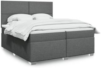 vidaXL Boxspringbett mit Matratze Dunkelgrau 200x200 cm Stoff 3292889